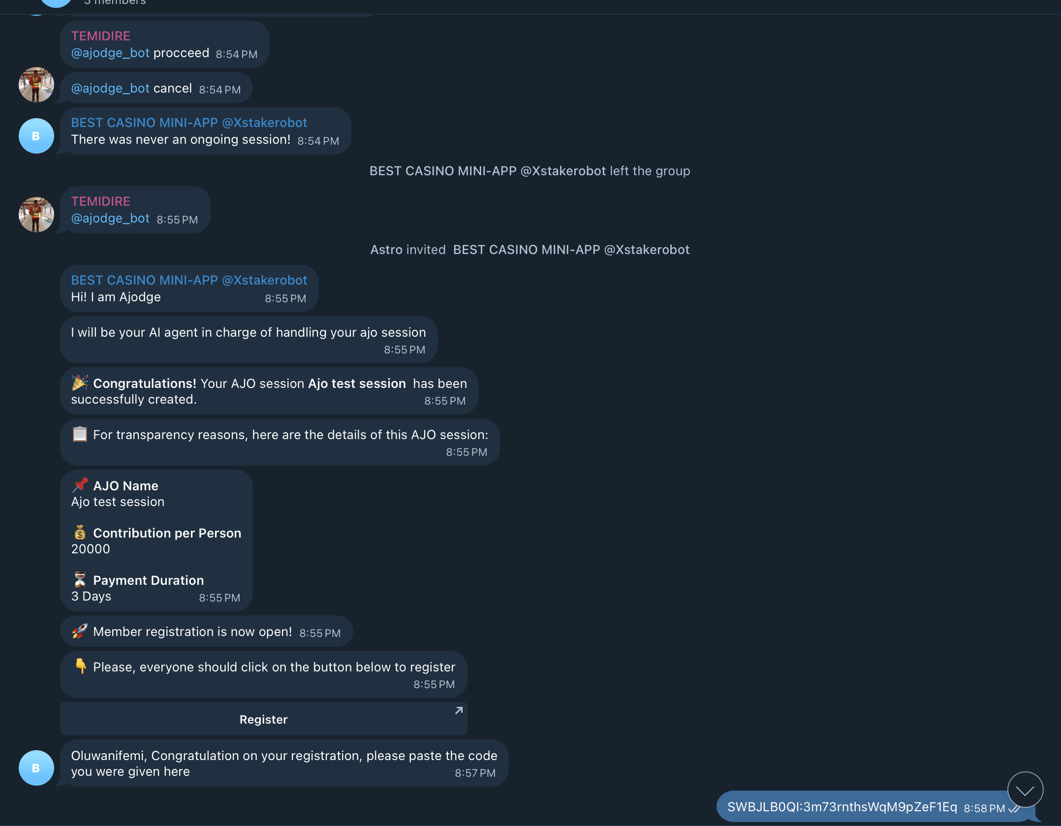 AJO Bot interface showcasing AI and software engineering by Nifemi Bello