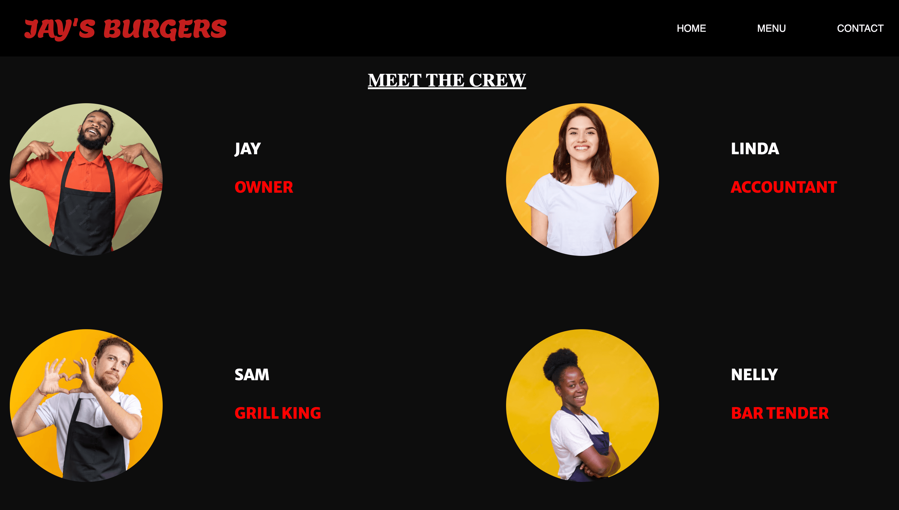 Jay's Burger interface showcasing AI and software engineering by Nifemi Bello